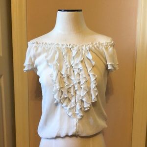 Abercrombie White Ruffled Blouse